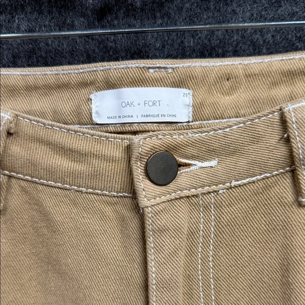 OAK + FORT Women's Tan Boyfriend Jeans